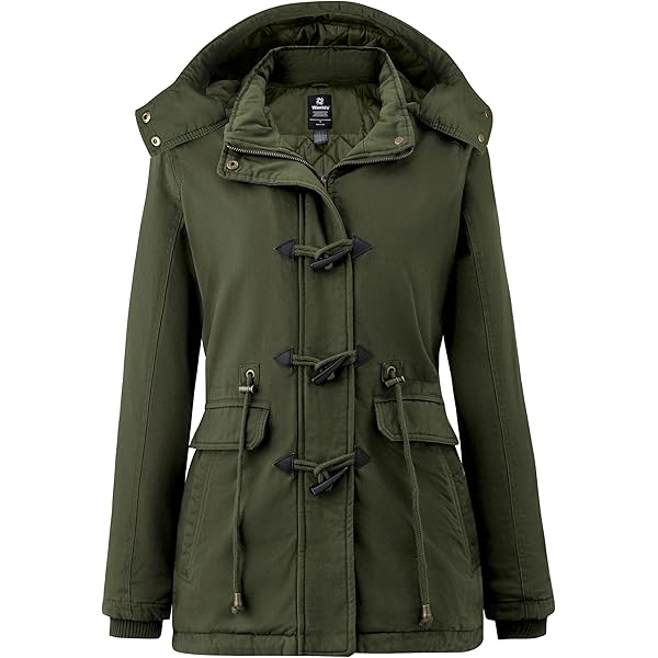MixMatchy Women's Casual Military Anorak Jacket Hooded Parka